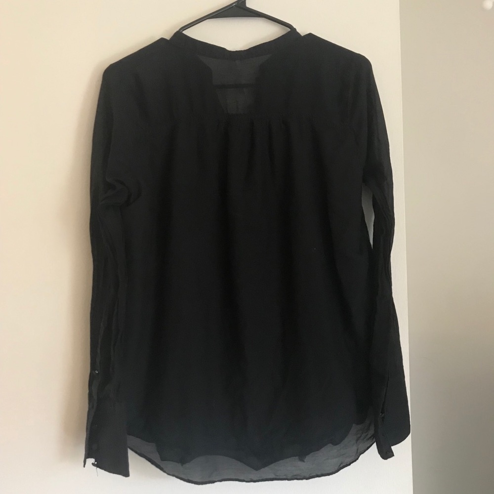 Free People Black Button-Down Blouse